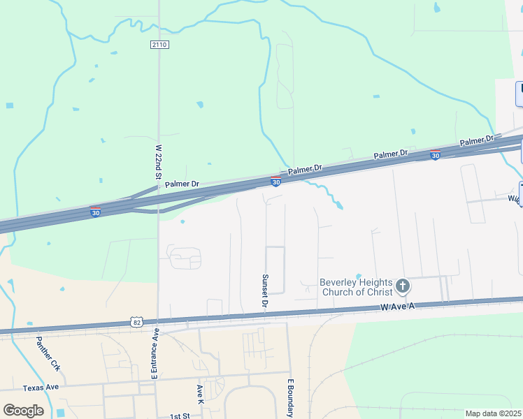 map of restaurants, bars, coffee shops, grocery stores, and more near 313 Sunset Drive in Hooks