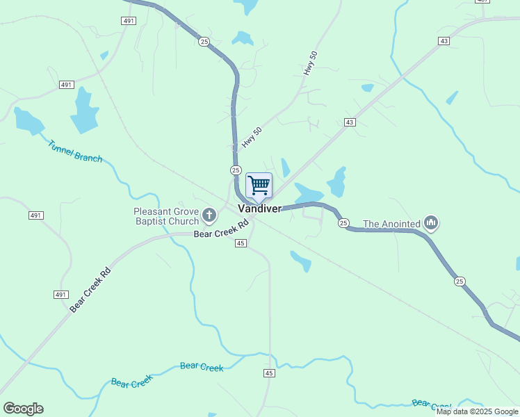 map of restaurants, bars, coffee shops, grocery stores, and more near in Vandiver