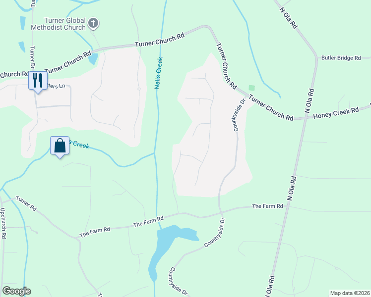 map of restaurants, bars, coffee shops, grocery stores, and more near 1023 Bench Mark Drive in McDonough