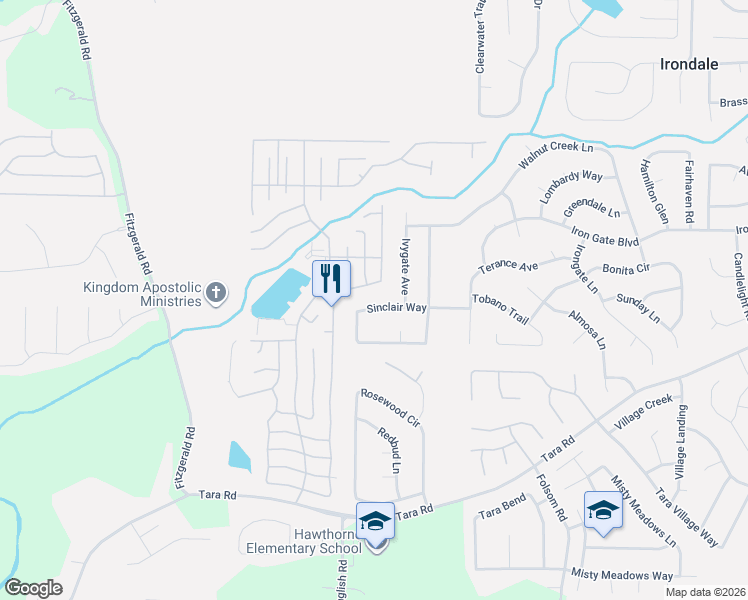 map of restaurants, bars, coffee shops, grocery stores, and more near 808 Sinclair Way in Jonesboro