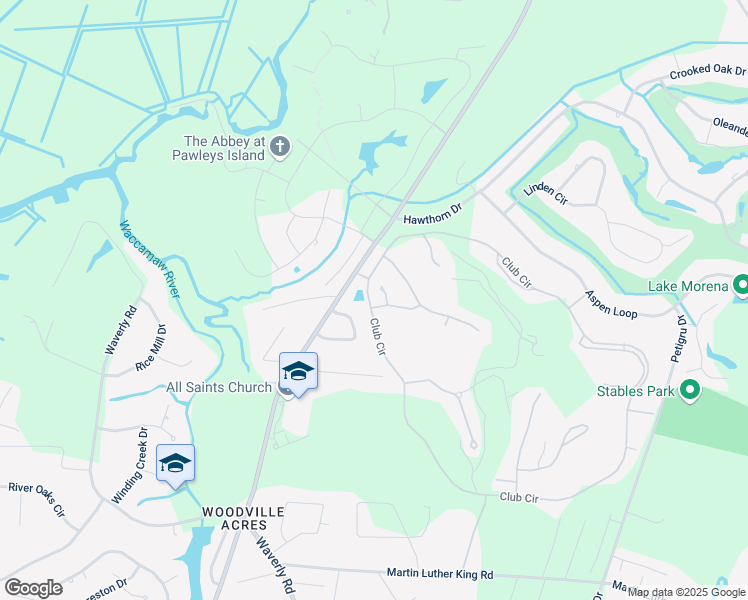 map of restaurants, bars, coffee shops, grocery stores, and more near 675 Club Circle in Pawleys Island