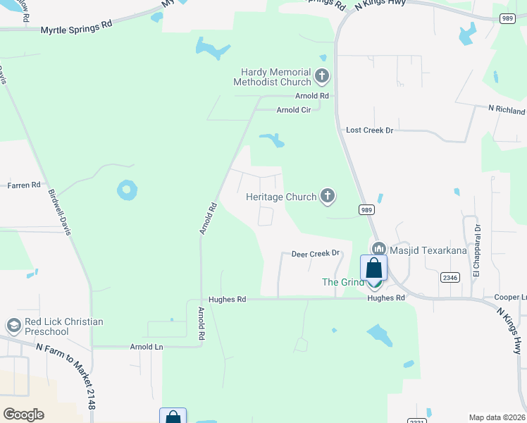 map of restaurants, bars, coffee shops, grocery stores, and more near 12 Irongate Drive in Texarkana