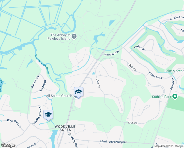 map of restaurants, bars, coffee shops, grocery stores, and more near 675 Club Circle in Pawleys Island