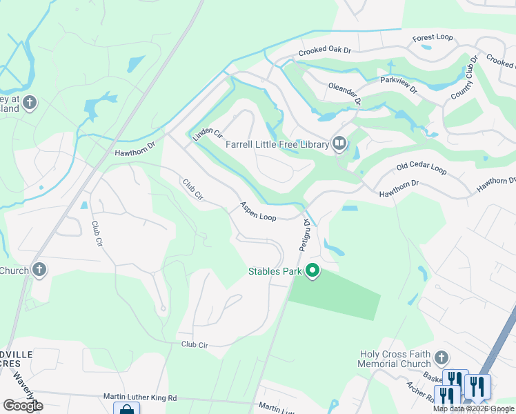 map of restaurants, bars, coffee shops, grocery stores, and more near 438 Aspen Loop in Pawleys Island