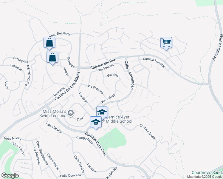 map of restaurants, bars, coffee shops, grocery stores, and more near 1929 Via Pimpollo in San Clemente
