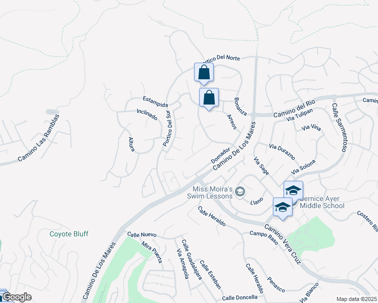 map of restaurants, bars, coffee shops, grocery stores, and more near 2910 Cercado in San Clemente