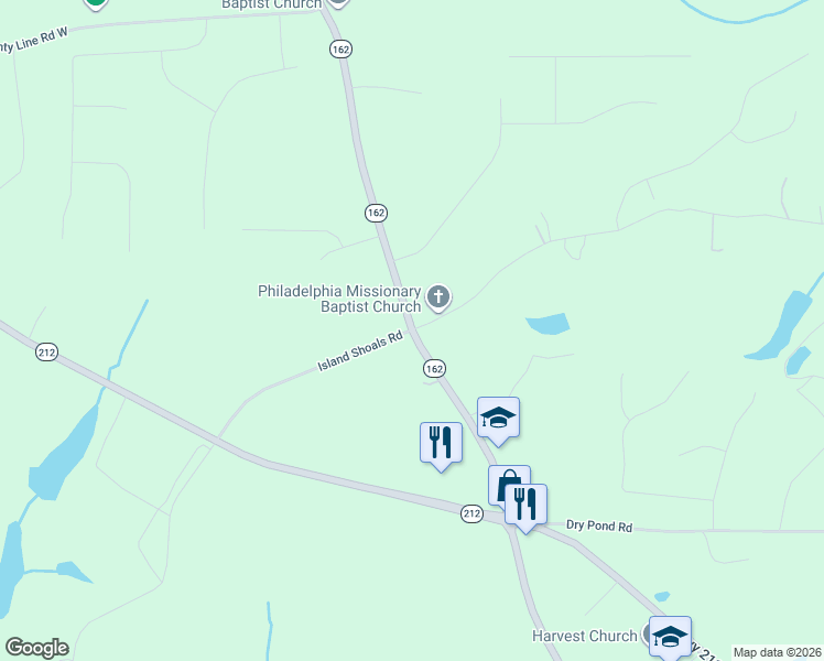 map of restaurants, bars, coffee shops, grocery stores, and more near 11 Parr Farm Road in Covington
