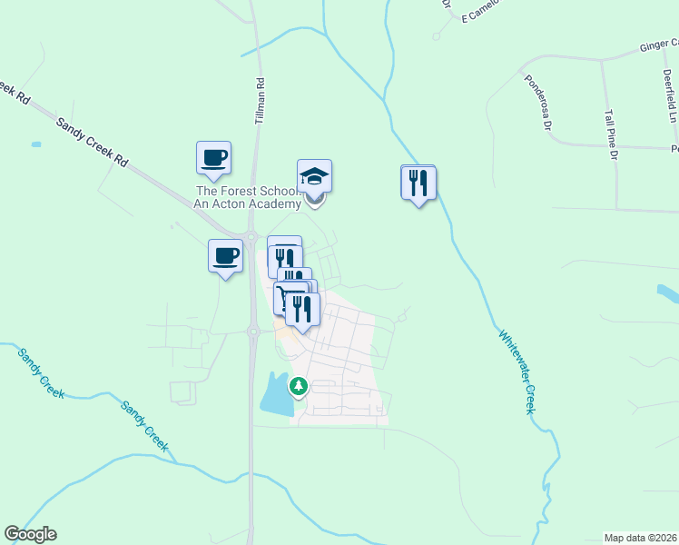 map of restaurants, bars, coffee shops, grocery stores, and more near 225 Rolison Way in Fayetteville