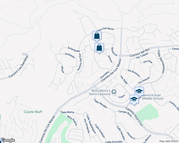 map of restaurants, bars, coffee shops, grocery stores, and more near 2910 Cercado in San Clemente