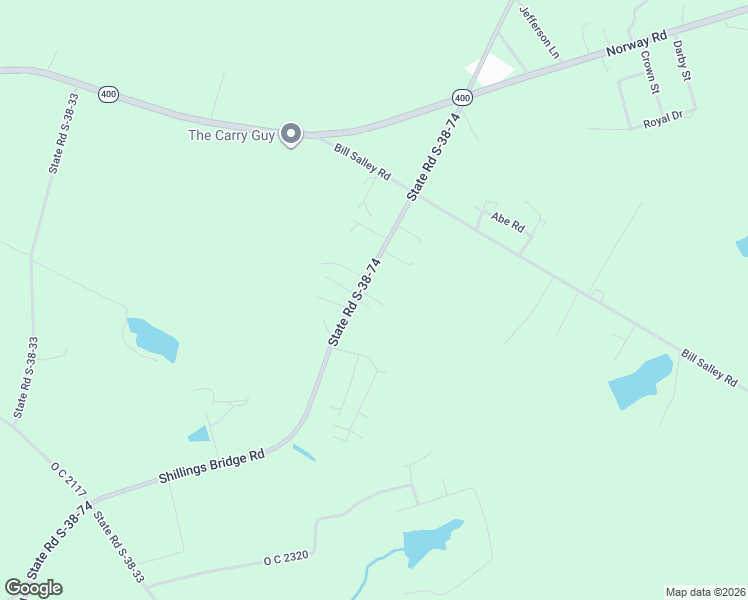 map of restaurants, bars, coffee shops, grocery stores, and more near 2275 Shillings Bridge Road in Orangeburg