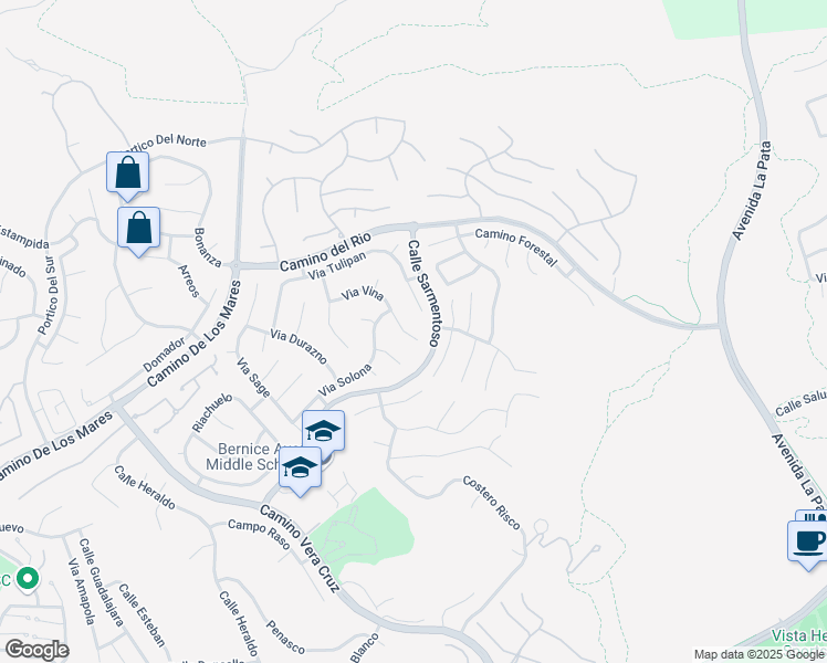 map of restaurants, bars, coffee shops, grocery stores, and more near 2035 Via Vina in San Clemente