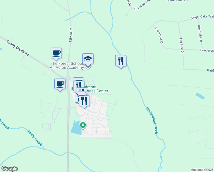 map of restaurants, bars, coffee shops, grocery stores, and more near 4th St in Fayetteville