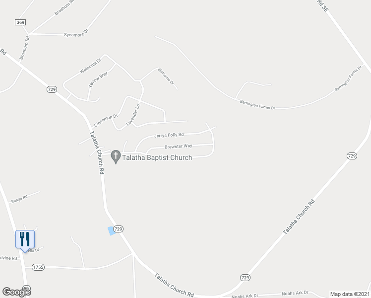 map of restaurants, bars, coffee shops, grocery stores, and more near 212 Brewster Way in Aiken