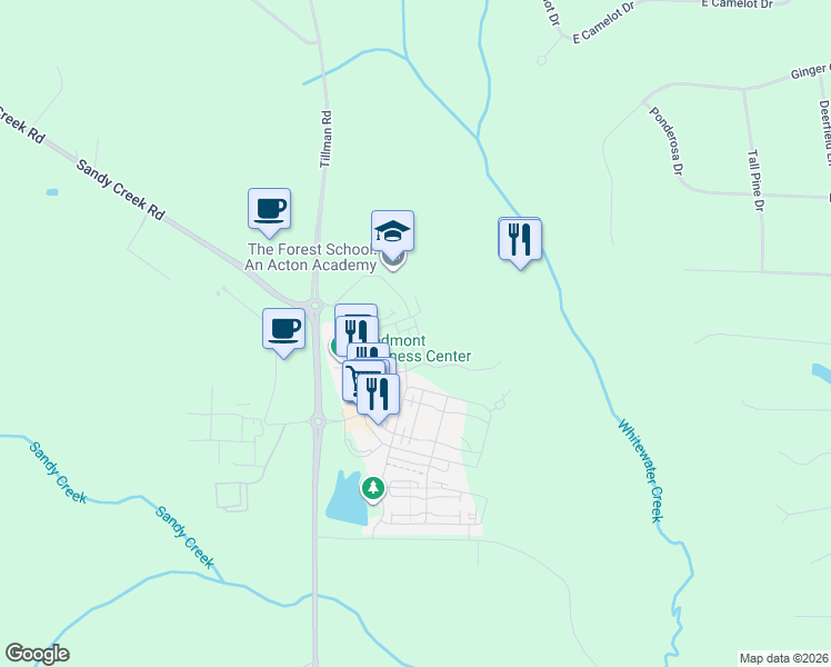 map of restaurants, bars, coffee shops, grocery stores, and more near 150 Rolison Way in Fayetteville