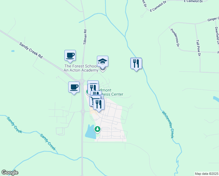 map of restaurants, bars, coffee shops, grocery stores, and more near 150 Rolison Way in Fayetteville