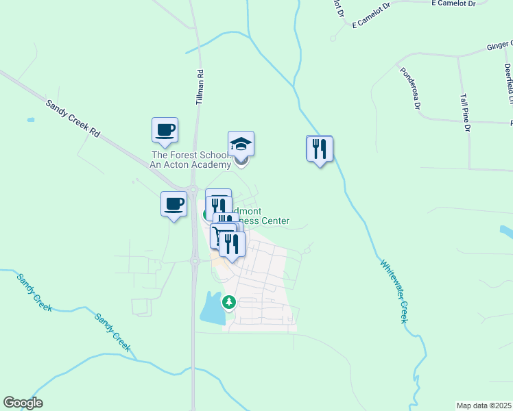 map of restaurants, bars, coffee shops, grocery stores, and more near 140 Rolison Way in Fayetteville