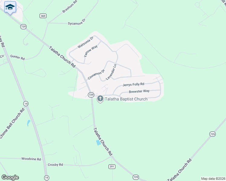 map of restaurants, bars, coffee shops, grocery stores, and more near 327 Jerrys Folly Road in Aiken