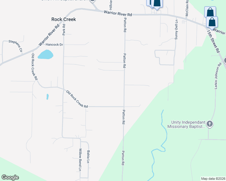 map of restaurants, bars, coffee shops, grocery stores, and more near 1285 Patton Road in Bessemer