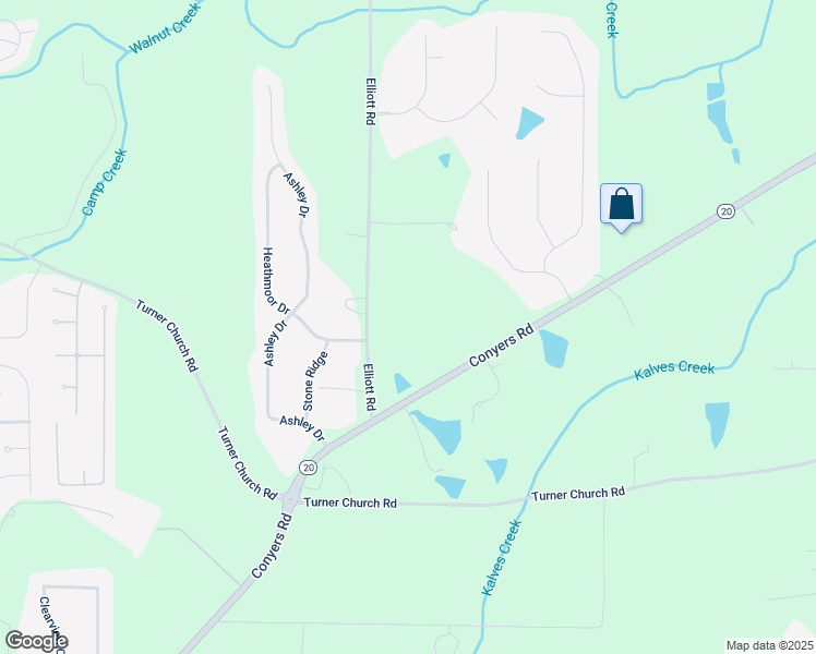 map of restaurants, bars, coffee shops, grocery stores, and more near 1079 Conyers Road in McDonough