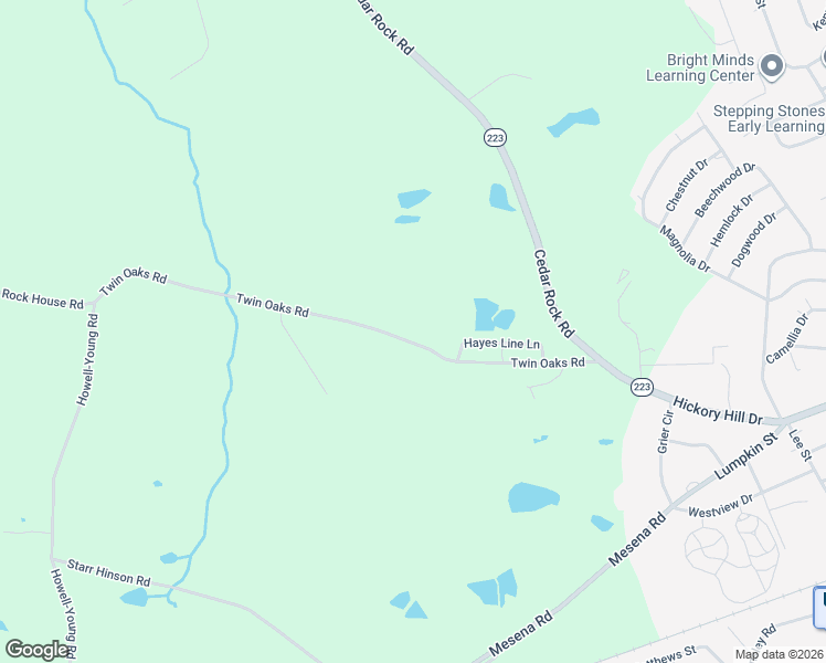 map of restaurants, bars, coffee shops, grocery stores, and more near 729 Twin Oaks Road in Thomson