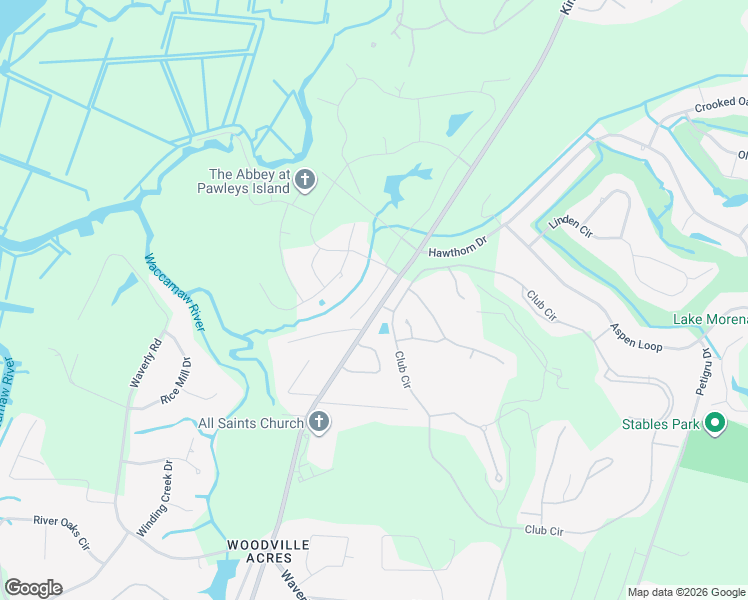map of restaurants, bars, coffee shops, grocery stores, and more near 24 Old Pointe Road in Pawleys Island