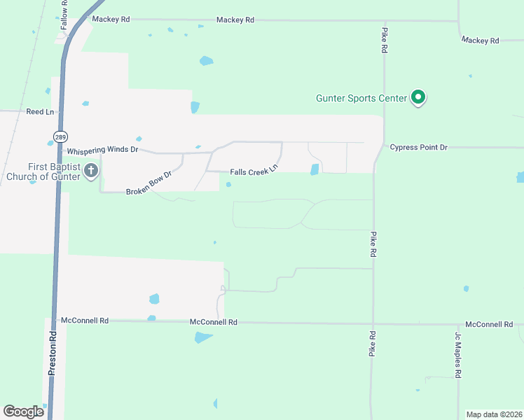 map of restaurants, bars, coffee shops, grocery stores, and more near 107 Falls Creek Lane in Gunter