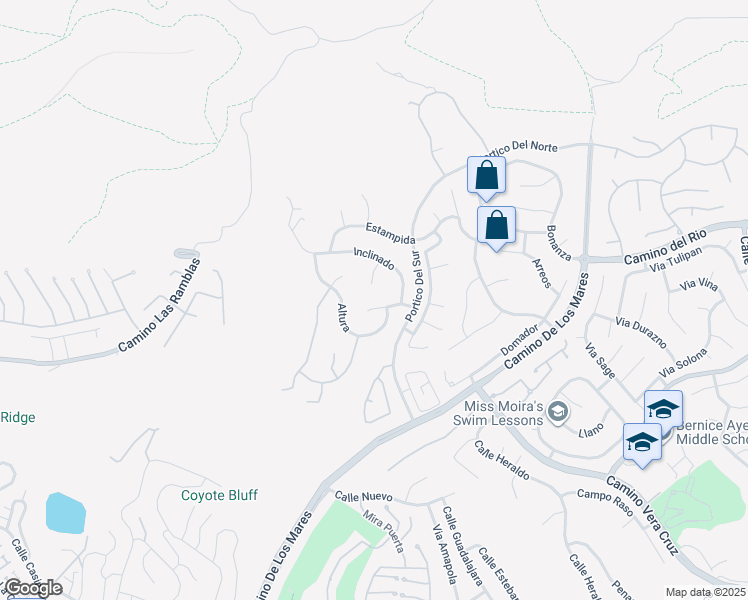 map of restaurants, bars, coffee shops, grocery stores, and more near 1305 Afloramiento in San Clemente