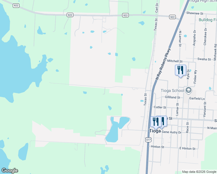 map of restaurants, bars, coffee shops, grocery stores, and more near 310 Stirrup Road in Tioga