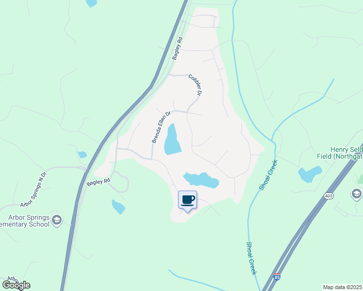 map of restaurants, bars, coffee shops, grocery stores, and more near 255 Cobbler Drive in Newnan