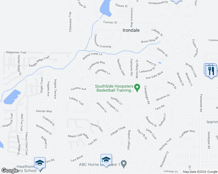 map of restaurants, bars, coffee shops, grocery stores, and more near 1096 Bonita Circle in Jonesboro