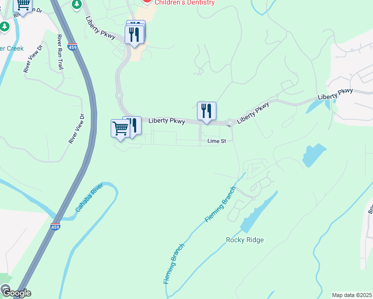map of restaurants, bars, coffee shops, grocery stores, and more near 12000 Liberty Parkway in Vestavia Hills