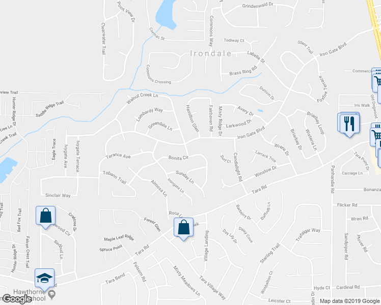 map of restaurants, bars, coffee shops, grocery stores, and more near 1150 Bonita Circle in Jonesboro