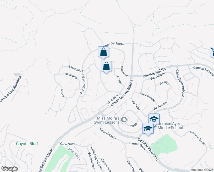 map of restaurants, bars, coffee shops, grocery stores, and more near 2921 Estancia in San Clemente