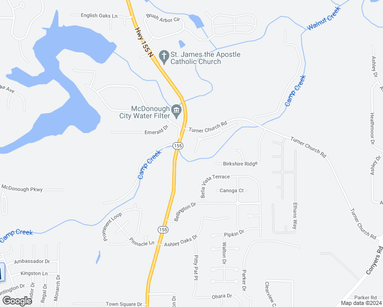 map of restaurants, bars, coffee shops, grocery stores, and more near 258 White Mountain Pass in McDonough