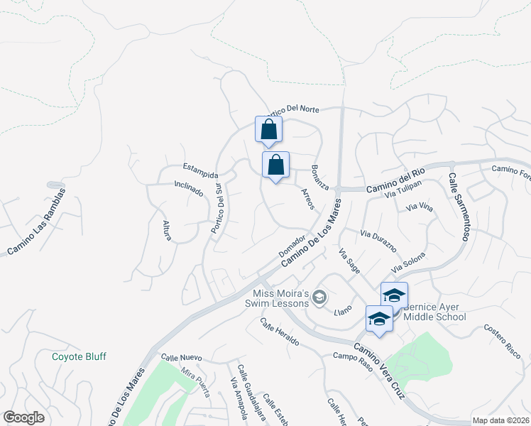 map of restaurants, bars, coffee shops, grocery stores, and more near 2922 Estancia in San Clemente