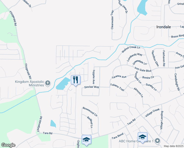 map of restaurants, bars, coffee shops, grocery stores, and more near 10413 Ivygate Avenue in Jonesboro