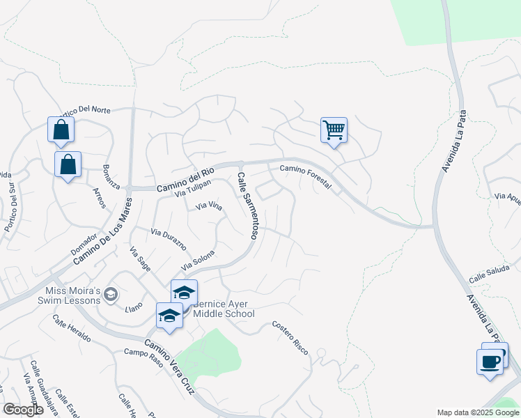 map of restaurants, bars, coffee shops, grocery stores, and more near 5137 Costa Rustico in San Clemente