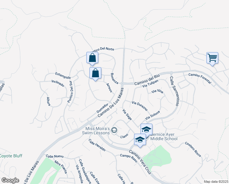 map of restaurants, bars, coffee shops, grocery stores, and more near 2903 Arreos in San Clemente