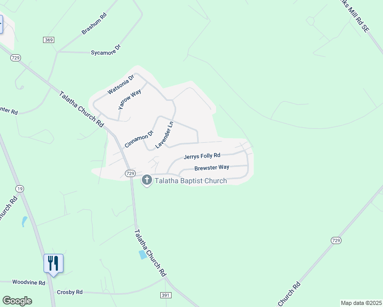 map of restaurants, bars, coffee shops, grocery stores, and more near 352 Jerrys Folly Road in Aiken