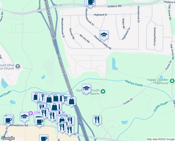 map of restaurants, bars, coffee shops, grocery stores, and more near 161 Annaberg Place in McDonough