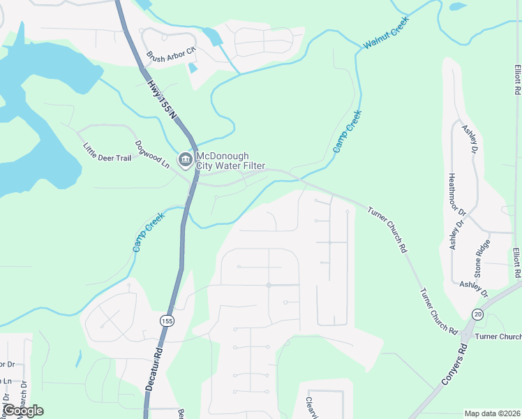map of restaurants, bars, coffee shops, grocery stores, and more near 832 Hannah Court in McDonough