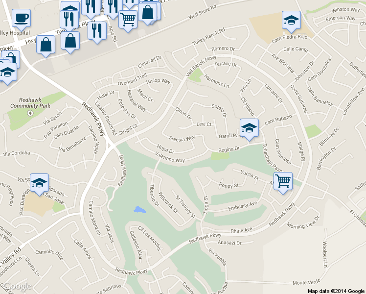 map of restaurants, bars, coffee shops, grocery stores, and more near 32812 Hupa Drive in Temecula