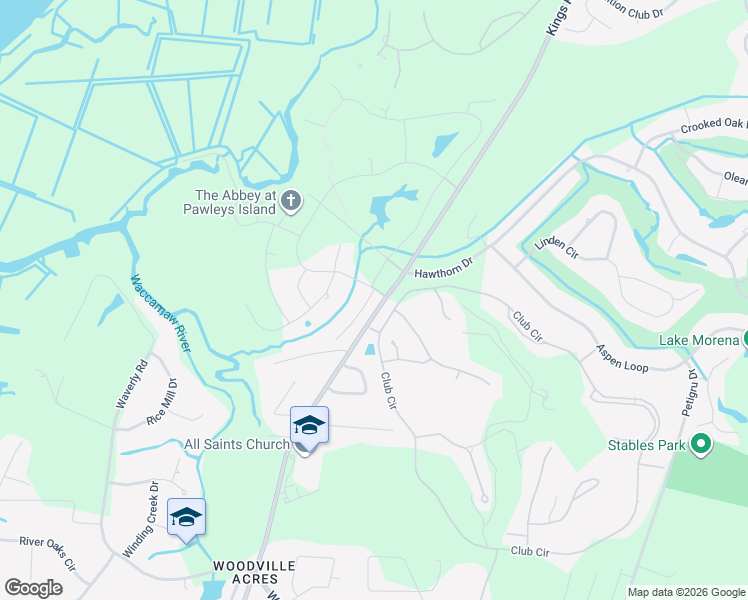 map of restaurants, bars, coffee shops, grocery stores, and more near 24 Old Pointe Road in Pawleys Island