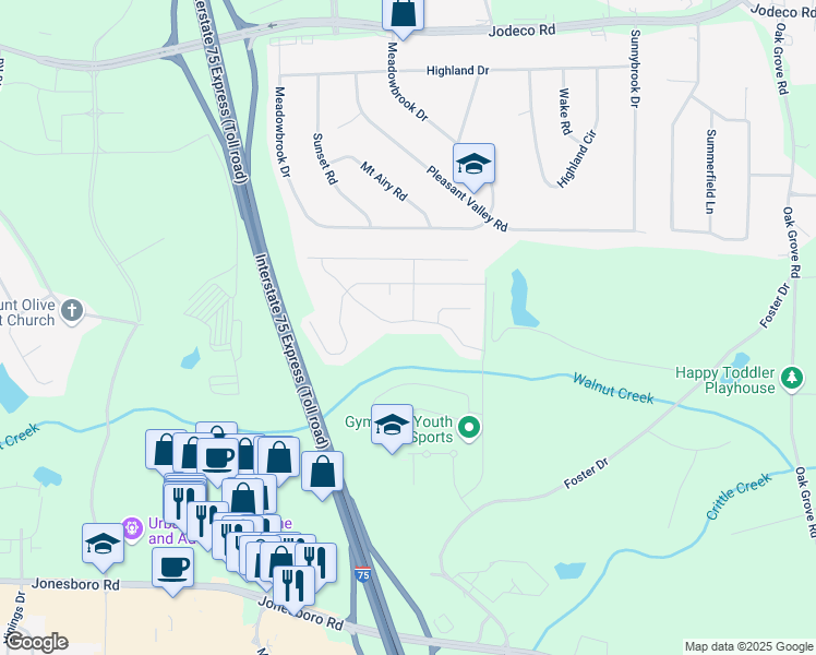 map of restaurants, bars, coffee shops, grocery stores, and more near 161 Annaberg Place in McDonough