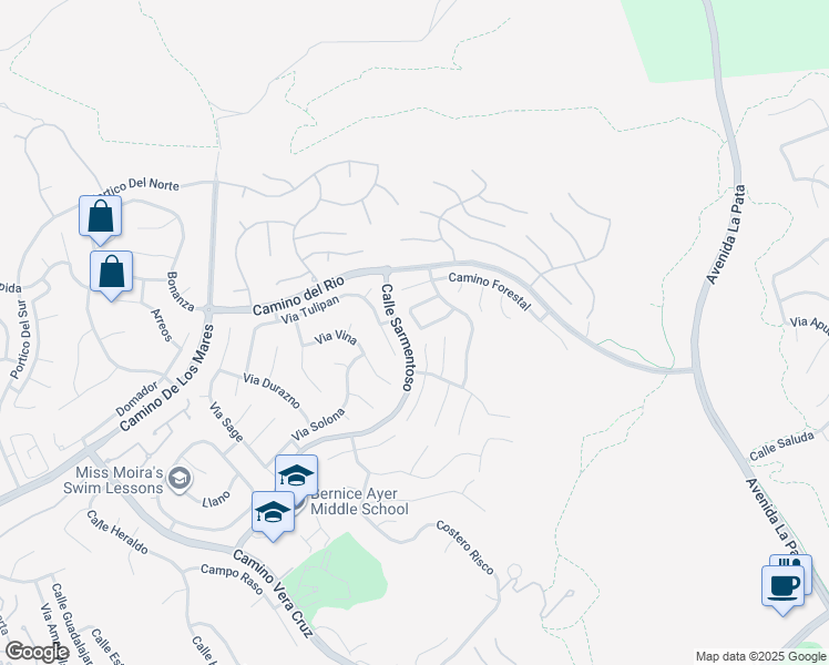 map of restaurants, bars, coffee shops, grocery stores, and more near 5137 Costa Rustico in San Clemente