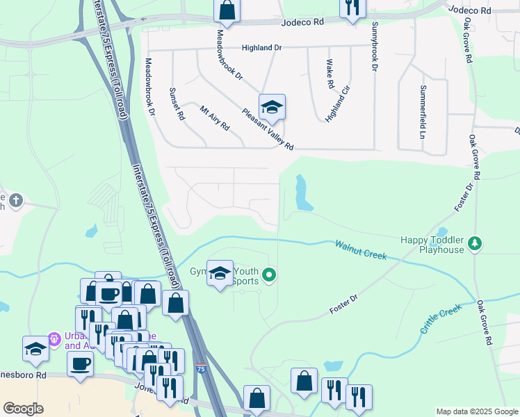 map of restaurants, bars, coffee shops, grocery stores, and more near 118 Annaberg Place in McDonough
