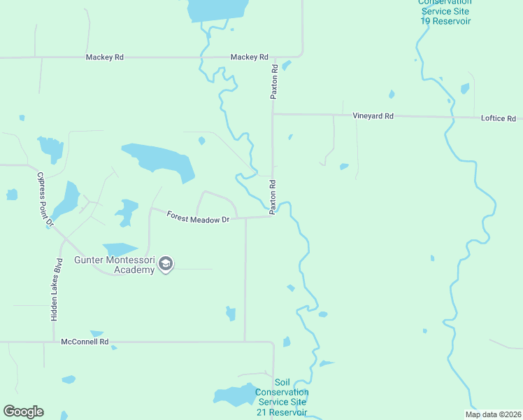 map of restaurants, bars, coffee shops, grocery stores, and more near 505 Paxton Road in Gunter