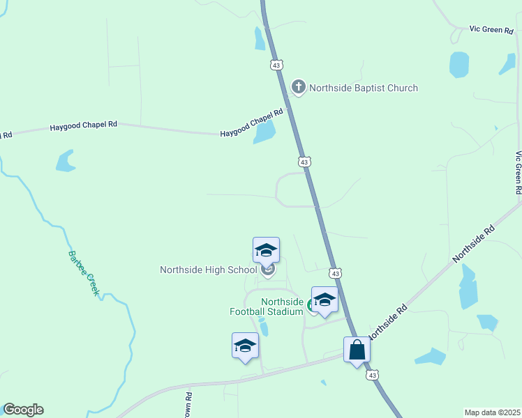 map of restaurants, bars, coffee shops, grocery stores, and more near 12996 N Country Dr in Berry