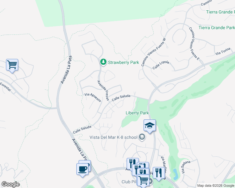 map of restaurants, bars, coffee shops, grocery stores, and more near in San Clemente