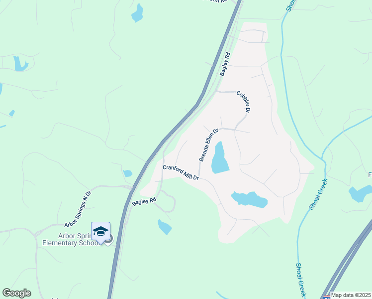 map of restaurants, bars, coffee shops, grocery stores, and more near 61 Brenda Court in Newnan